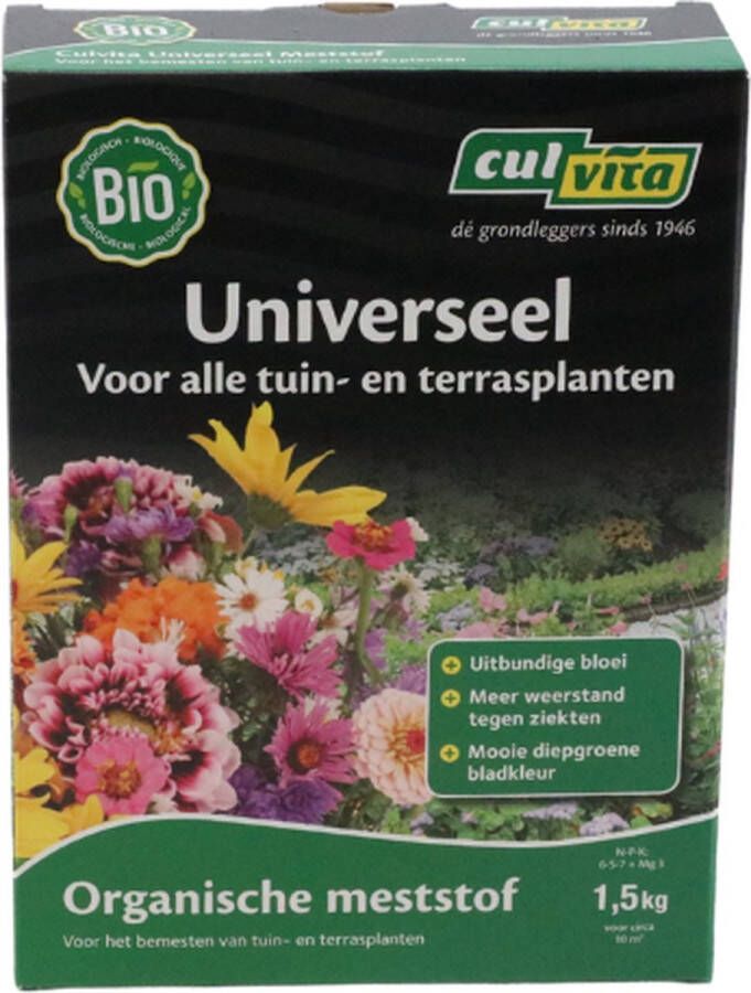 Culvita Biologische universele plantenvoeding Universele Meststof 1 5 kg plantenvoeding kamerplanten en buitenplanten