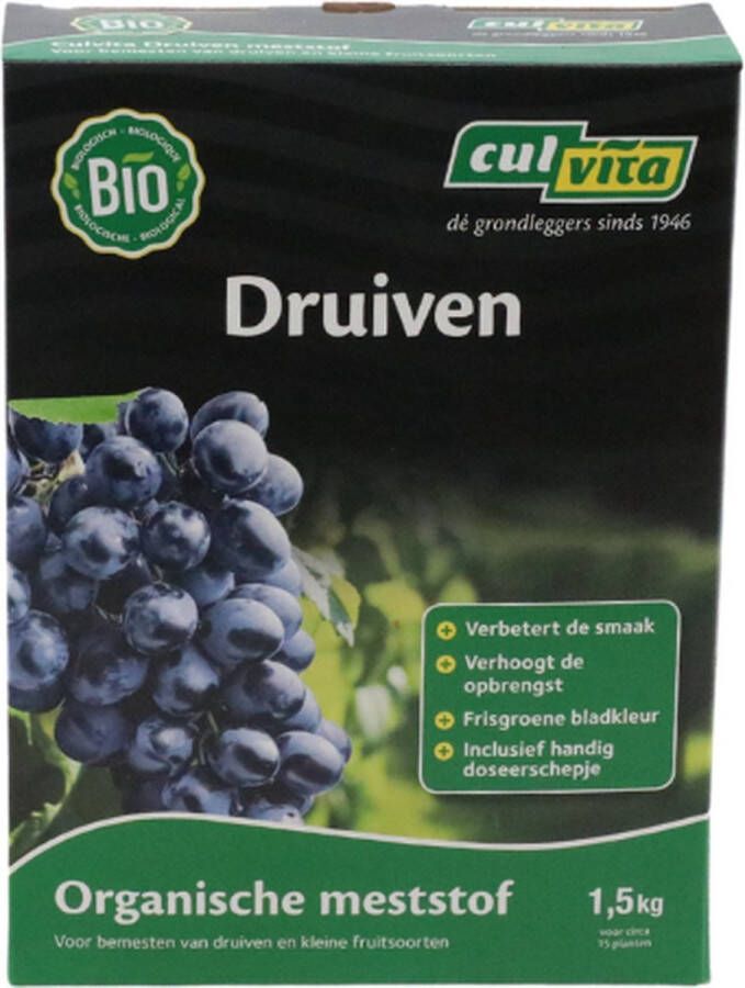 Culvita Druiven plantenvoeding Druiven Meststof 1 5 kg Verhoogt opbrengst 100 dagen voeding