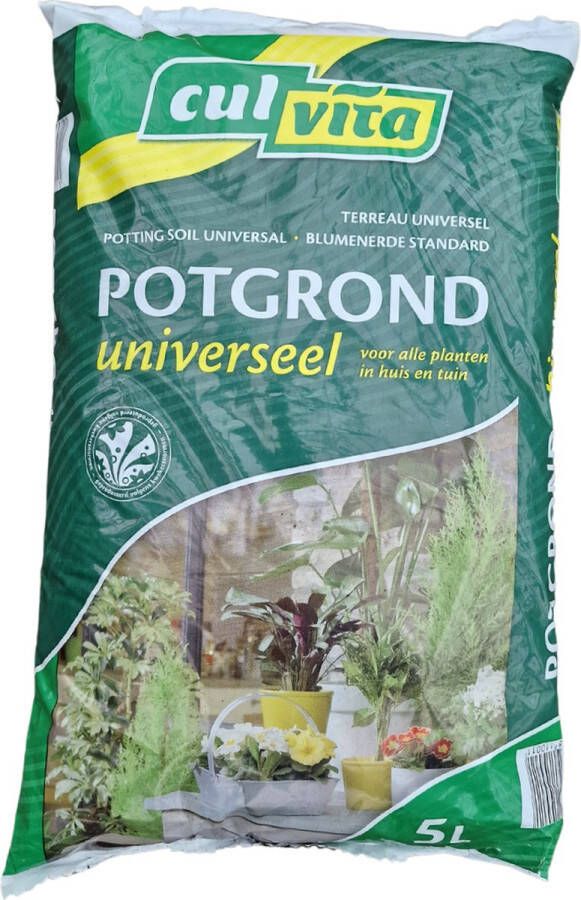 Culvita Universele Potgrond 5 l inclusief 2 maanden plantenvoeding Universele potgrond voor kamerplanten en buitenplanten potgrond universeel 5 liter