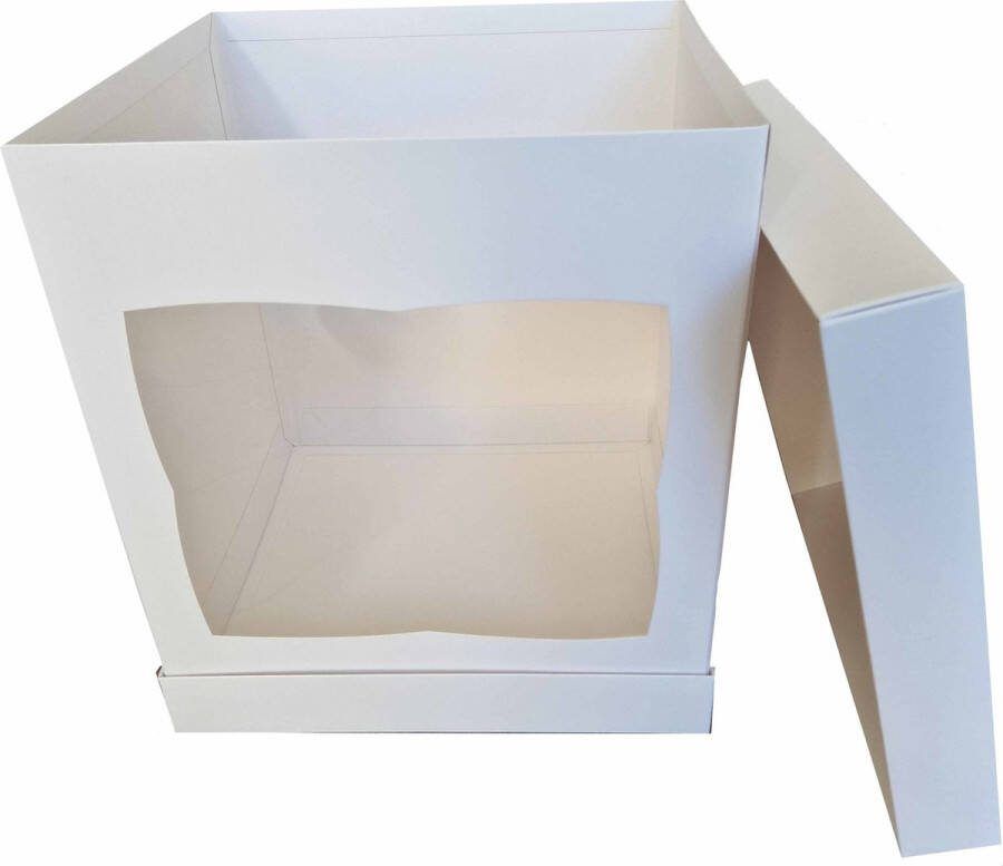 Cupcakedozen.nl Hoge taartdoos wit 30 x 35 cm (5 stuks)