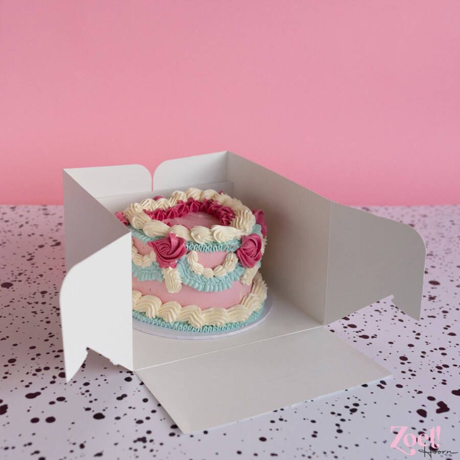 Cupcakedozen.nl Taartdoos 23 x 23 x 15 cm + winkelluifel venster (25 stuks)