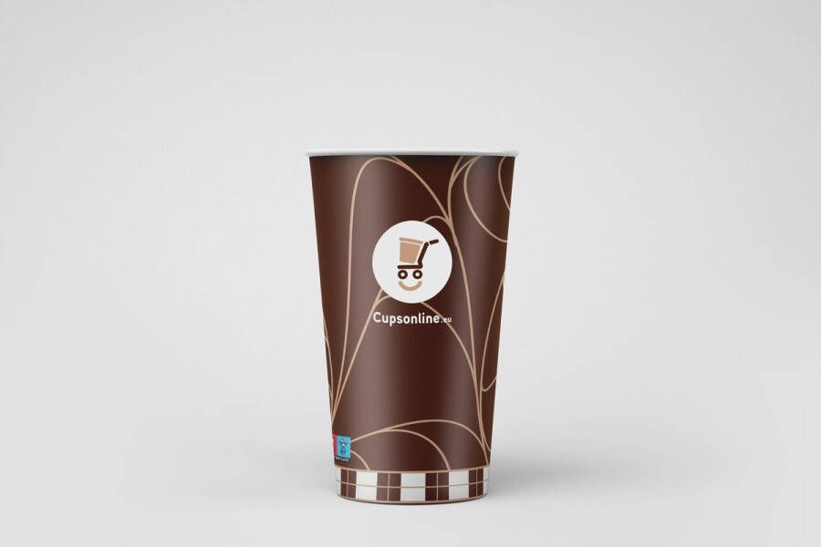 Cupsonline Cappuccino bekers 8OZ 230CC 50 (STKS.) koffie beker dubbele shot koffie koffiebekertje karton bekers Wegwerpbeker Kantine beker