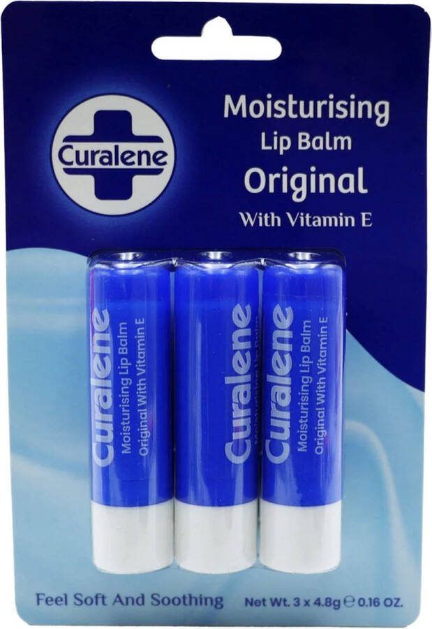 Curalene Lippenbalsem original met vitamine E set van 3 stuks