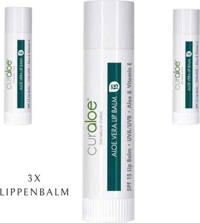 Curaloe Lippenbalsem 3 stuks spf 15