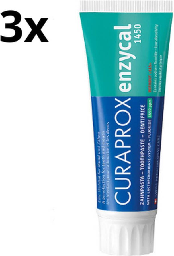 Curaprox Enzycal 1450 Tandpasta 3 x 75 ml Voordeelverpakking