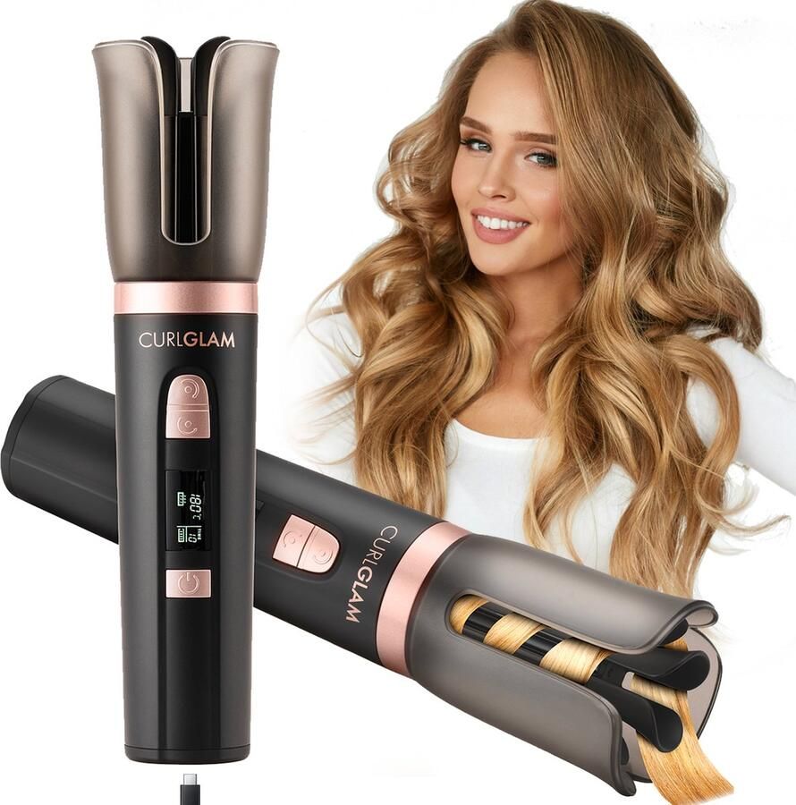 CURLGLAM Automatische Krultang 5 in 1 Krultang Draadloos Haarkruller Krulborstel Roterend Airstyler