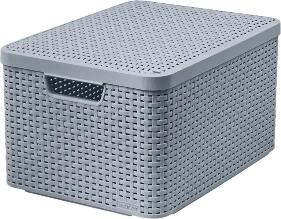 Curver Style Box Rattan L Opbergmand 30L lichtgrijs
