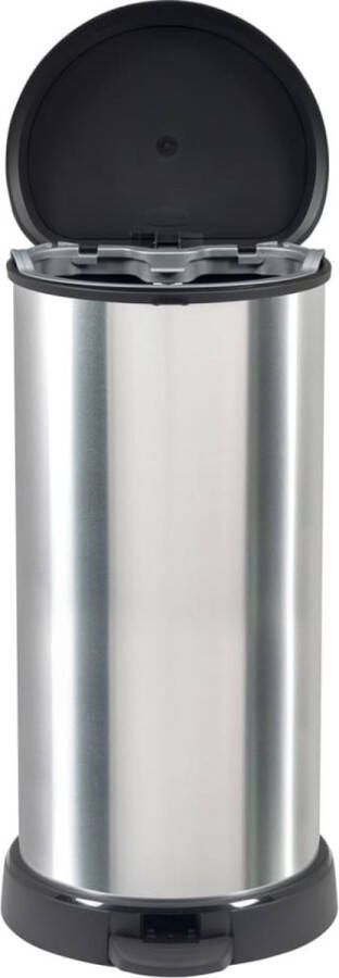 Curver Pedaalemmer Decobin D-shape Kunststof Zilver Metallic zwart 34.9x29.8x69.7cm 40l