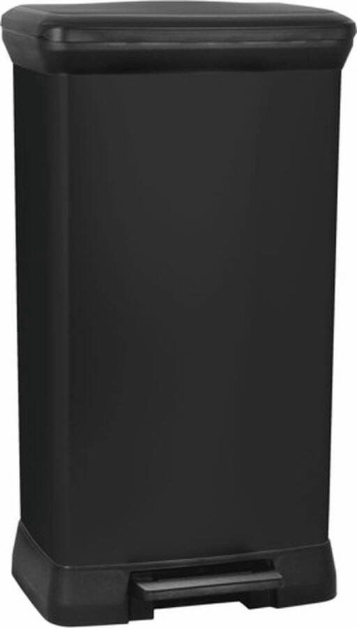 Curver Pedaalemmer Deco rechthoekig 50 L metallic zwart