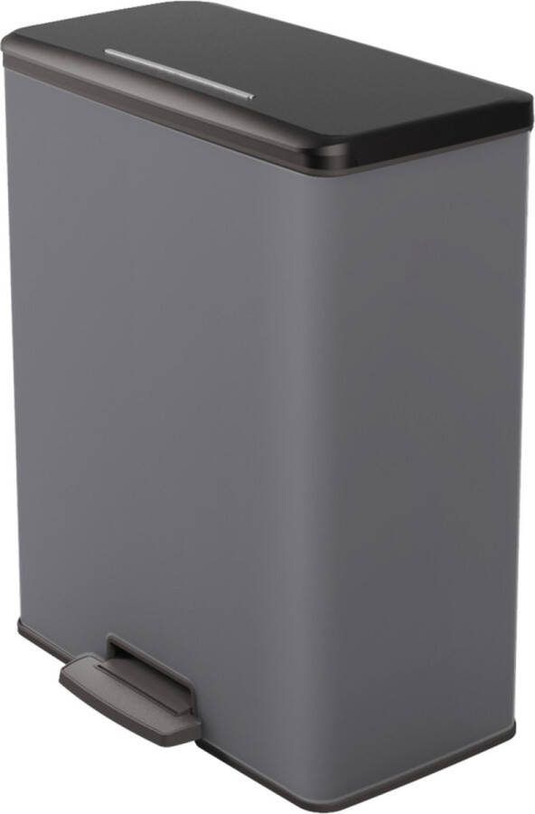 Curver deco bin duo prullenbak 26 liter +26 liter rechthoekig cool grey - Foto 2