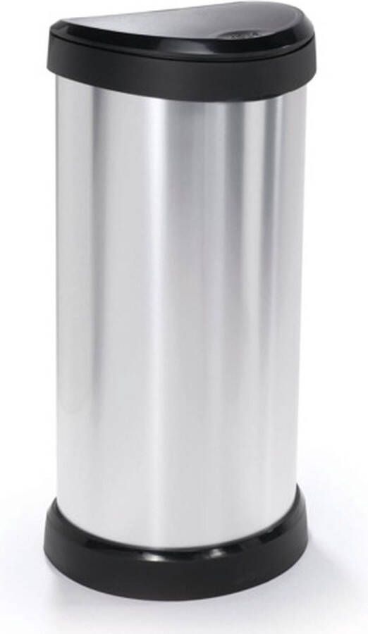 Curver Decobin Push Prullenbak 40 liter Metallic Recycled Kunststof