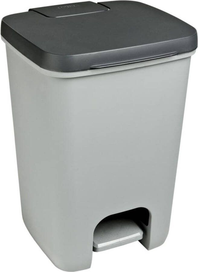 Curver Essentials pedaalemmer 20 liter Zilver Antraciet