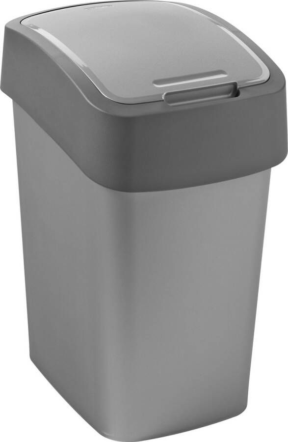 Curver Flip Bin Afvalbak 25L – Zilver Antraciet