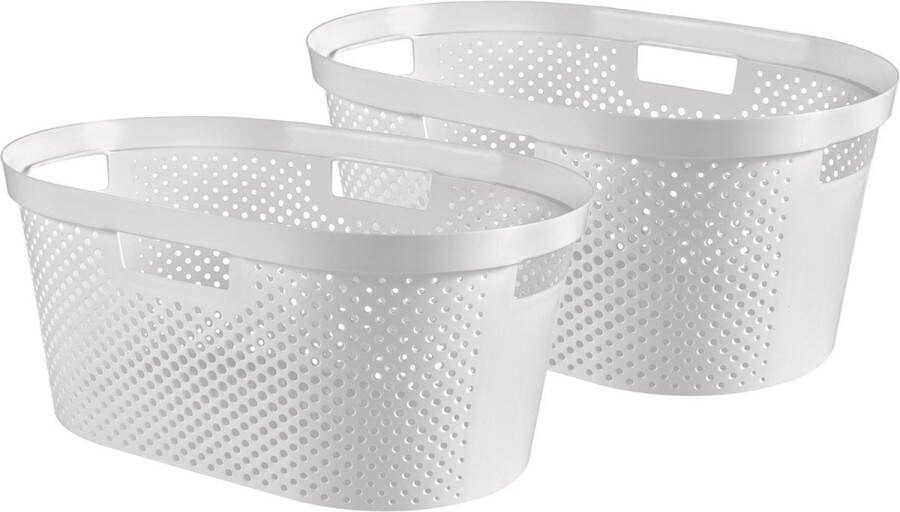 Curver Infinity Recycled Dots Wasmand 40l 2 Stuks Wit