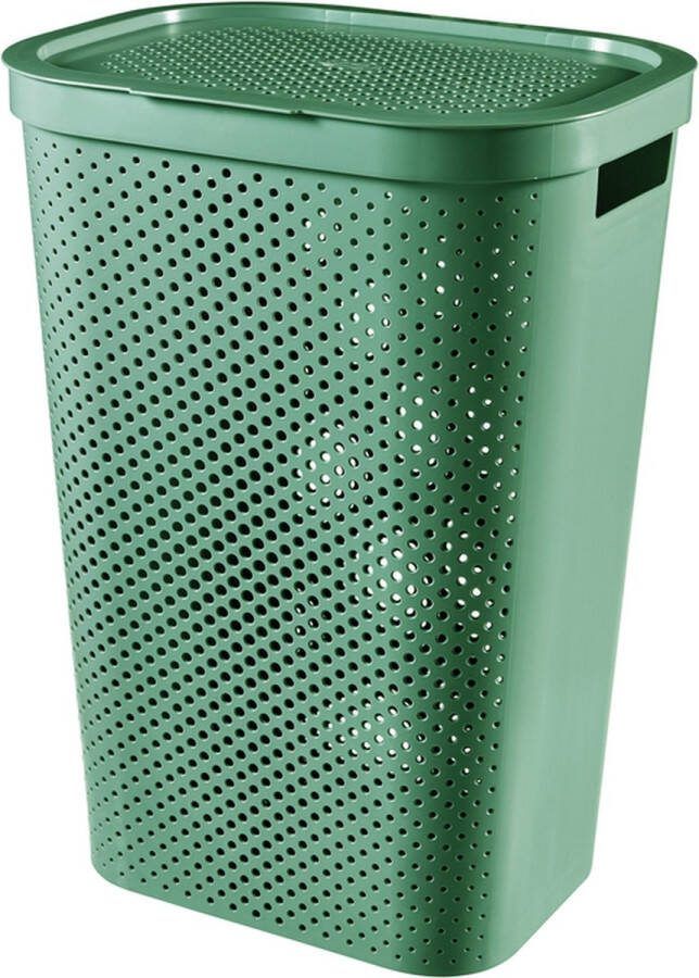 Curver Infinity Recycled Dots Wasmand met deksel 60L Groen