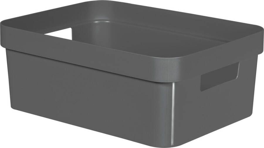 Curver Infinity-Recycled Opbergbox 11L Grijs 35.6x26.6xh13.6cm