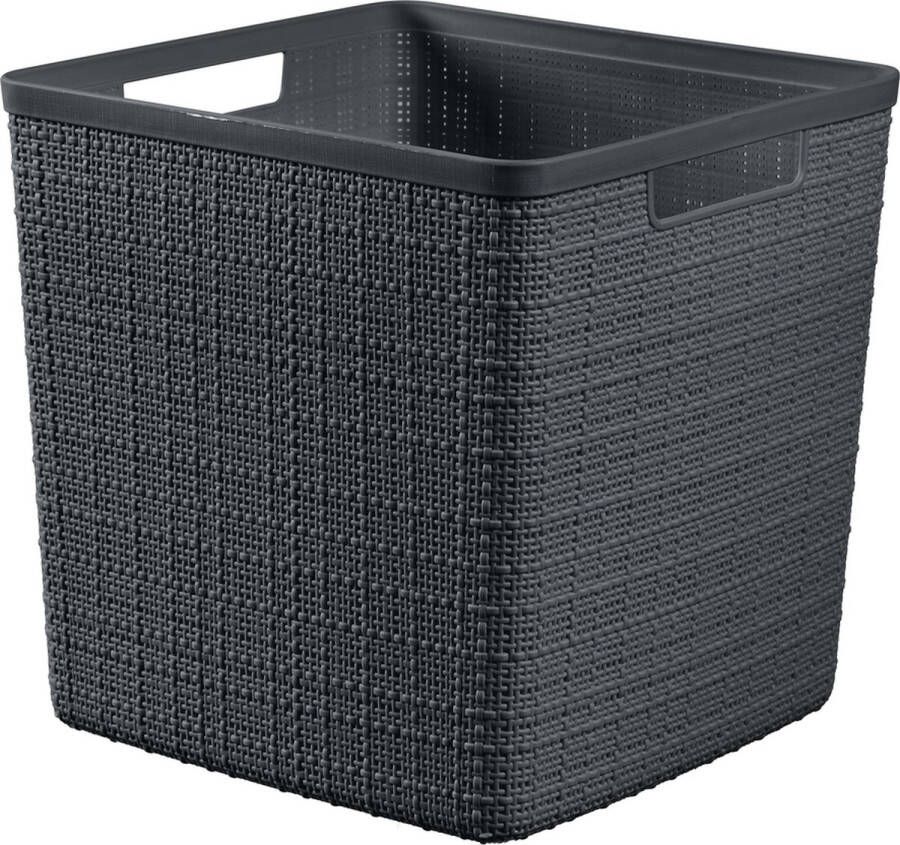 Curver jute mandje cube 17 liter donkergrijs