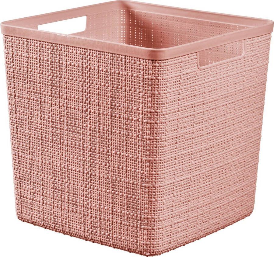Curver Jute Opbergmand Cube 17 liter 270x280x280mm Roze