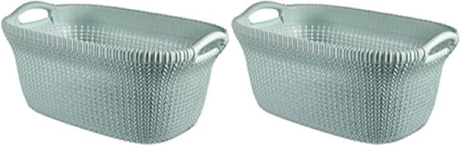 Curver Knit Wasmand 40 l set van 2 Blauw Grijs