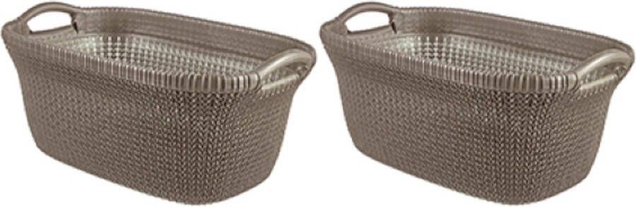 Curver Knit Wasmand 40 L Set Van 2 Harvest Brown