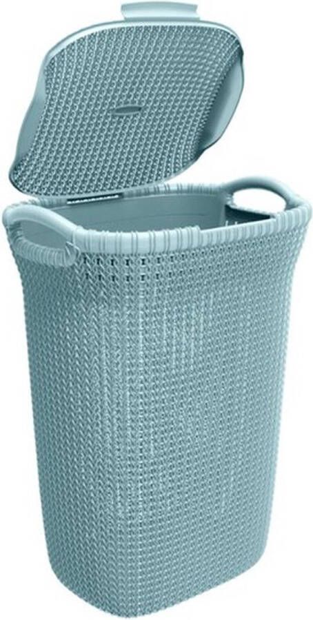 Curver Knit Wasmand met deksel 57 l Misty Blue
