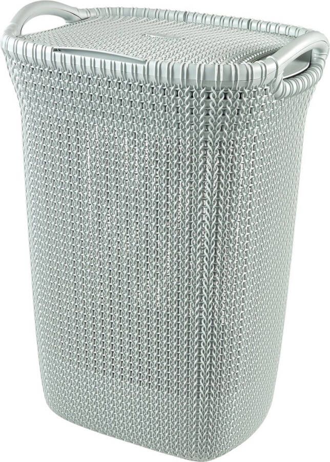 Curver Knit Wasmand met deksel 57L Misty Blue