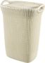 Curver Knit Wasmand met deksel 57 l Oasis White - Thumbnail 1