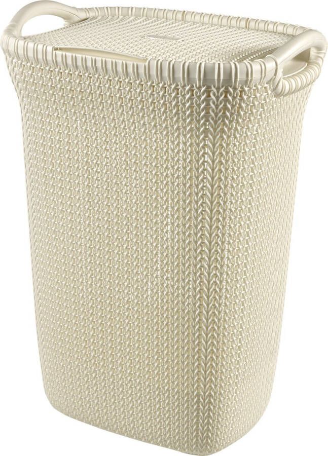 Curver Knit Wasmand met deksel 57 l Oasis White