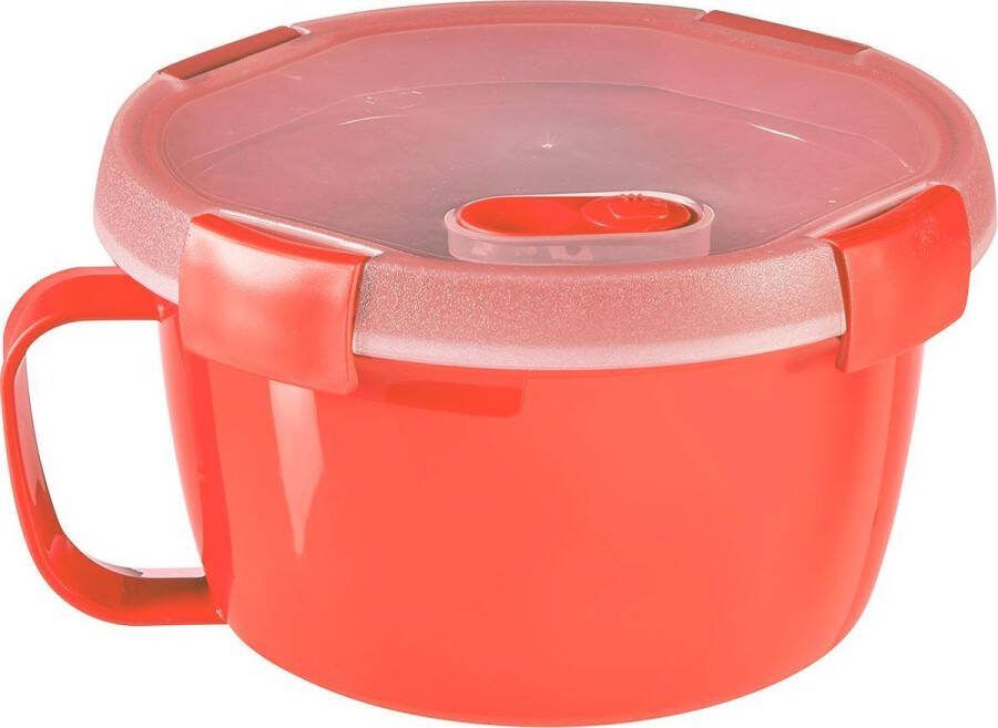 Curver Magnetronbak Soepkom- Rond 0 9L Take Away Rood