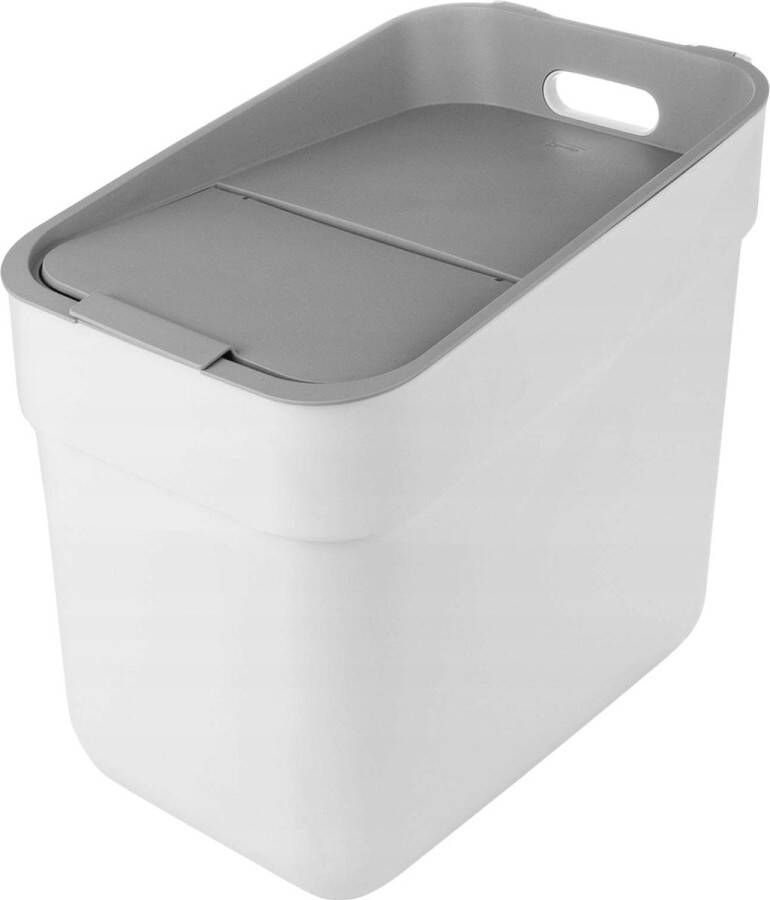Curver Prullenbak afvalbak voor recycling 20 liter wit klaar om in te zamelen