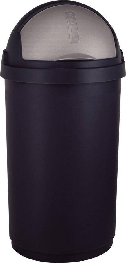 Curver roll bullet bin 50 liter zwart zilver