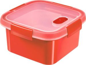 Curver Smart Microwave Eco Steamer Vierkant 1 1L + Stoomtray Rood
