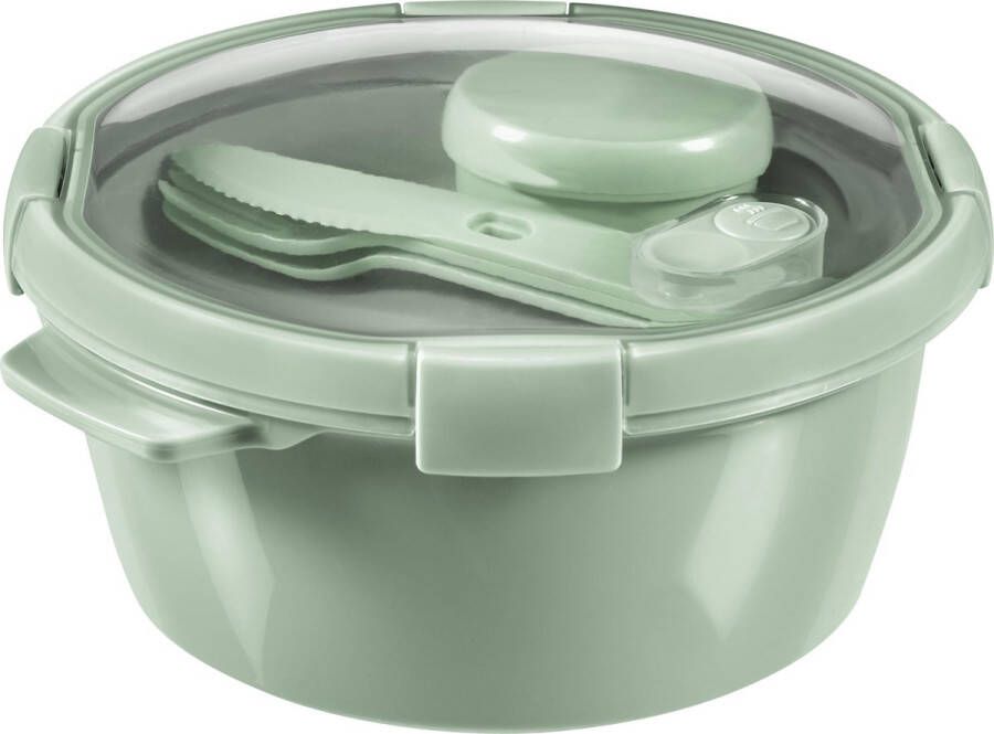 Curver Smart To Go Eco Lunchset 1 6 liter + Bestekset + Sauscup Eco groen