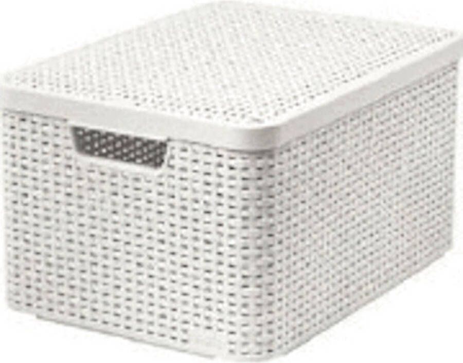 Curver style opbergmand L 44.5x33x25 cm vintage wit