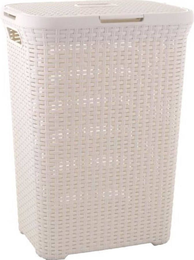 Curver Style Wasmand met deksel 40L Vintage Gebroken wit