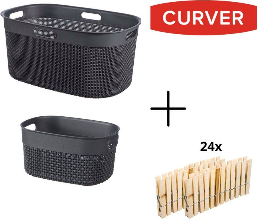 Curver Wasmand Kleine Mand GRATIS 24wasknijpers