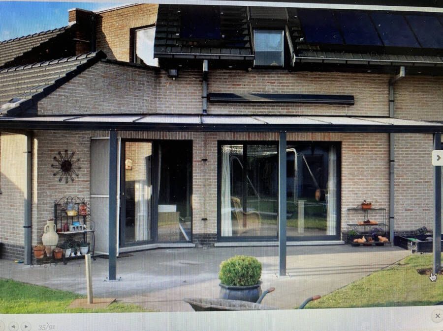 Custafer Aluminium overkapping met polycarbonaat dakbedekking B700cm x D350cm grijs