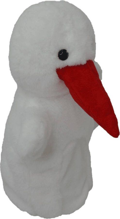 Cute by Felix Knuffel handpop Ooievaar Wit 20cm