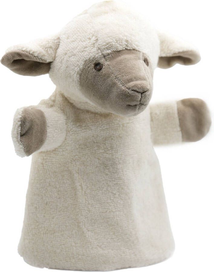 Cute by Felix Organische Handpop Lam Dier knuffel Ecru 25 cm
