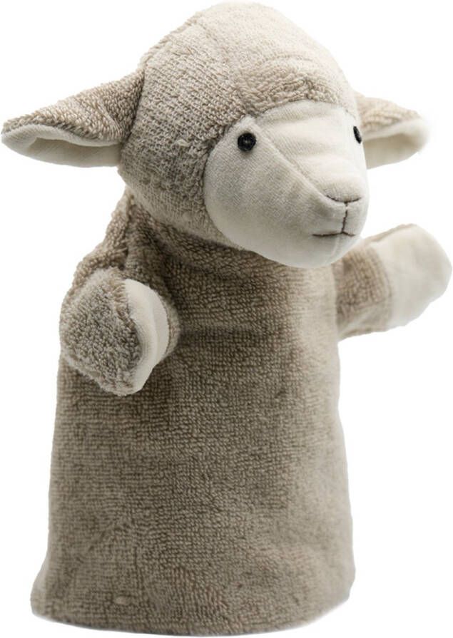 Cute by Felix Organische Handpop Lam Dier knuffel Grijs 25 cm