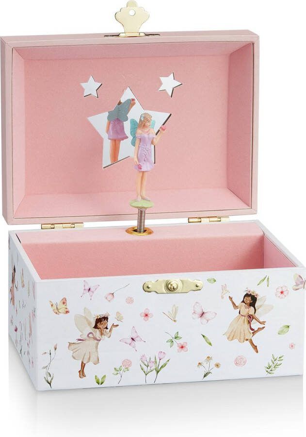 Cute & Keppe Muziekdoos Juwelendoos voor Kinderen Sieradendoos met Feeën Elfen en Vlinders voor meisjes of jongens Muziekdoosje