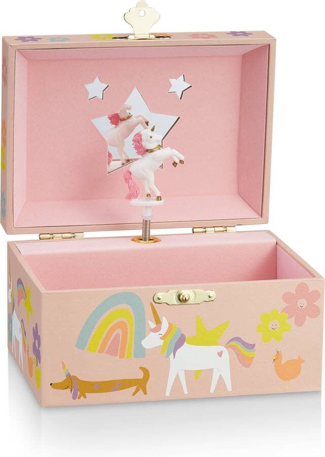 Cute & Keppe Muziekdoos Juwelendoos voor Kinderen Unicorn Muziekdoosje Sieradendoos voor meisjes of jongens Paard Speelgoed 3 Jaar