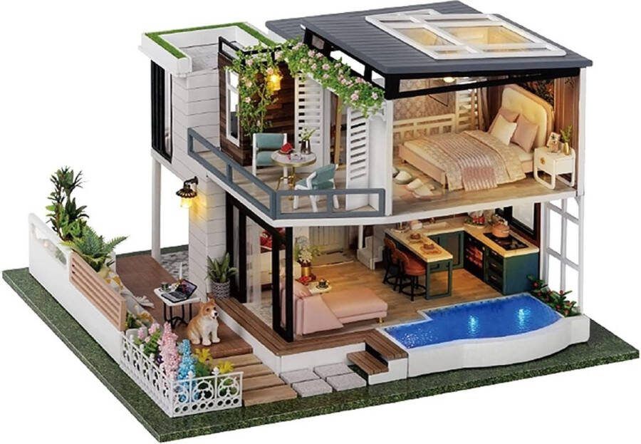 Cute Room DIY Miniatuur Houten Poppenhuis Villa Bouwpakket A-086 West Creek House