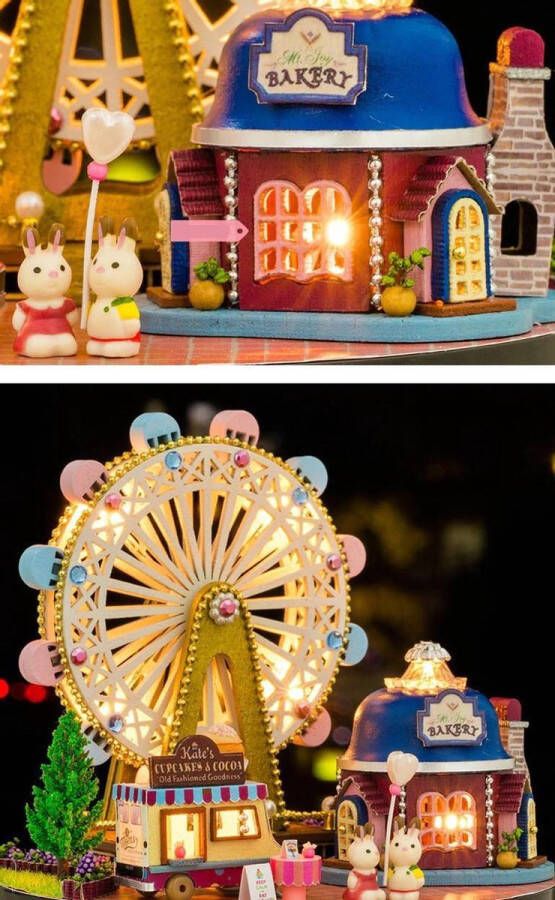 Cuteroom Miniatuur stolp Happiness Ferris Wheel compleet pakket met lijm