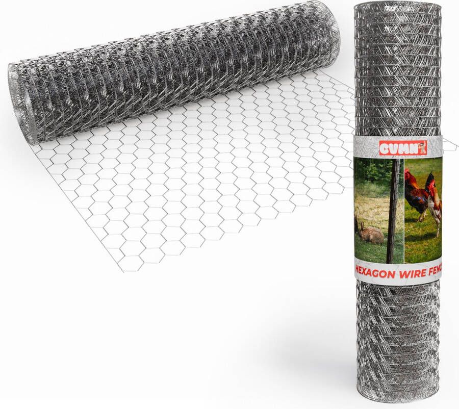 CVMN 0.5x10 meter Kippengaas Hexagon Tuingaas Vogelgaas
