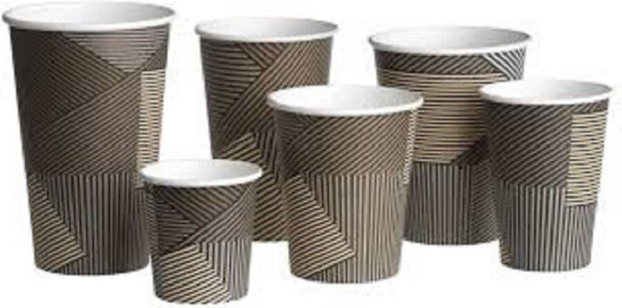 CyrusCoffee Abena CyrusCoffee koffiebeker 18-20cl 100 stuks Hot cup Lines ABENA Gastro 9.3cm Ø7cm 20 cl brown PE paperboard 7.5 oz
