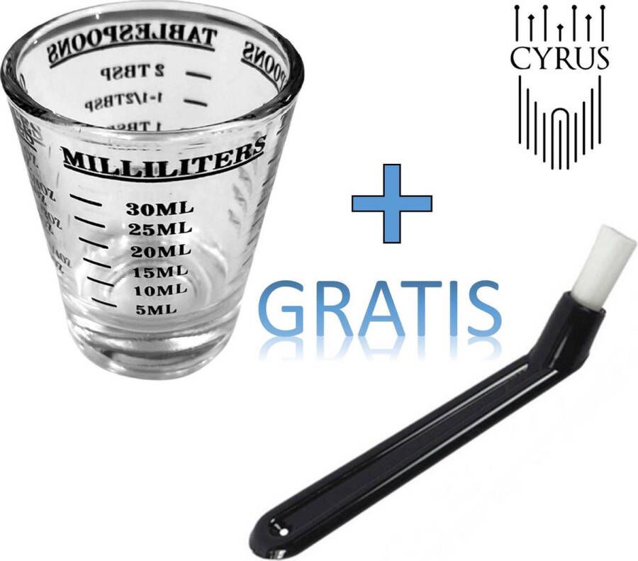 CyrusCoffee espresso shotglas met GRATIS zetgroepborstel espresso maatglas + reinigingsborstel E61 barista tools barista-accessoires