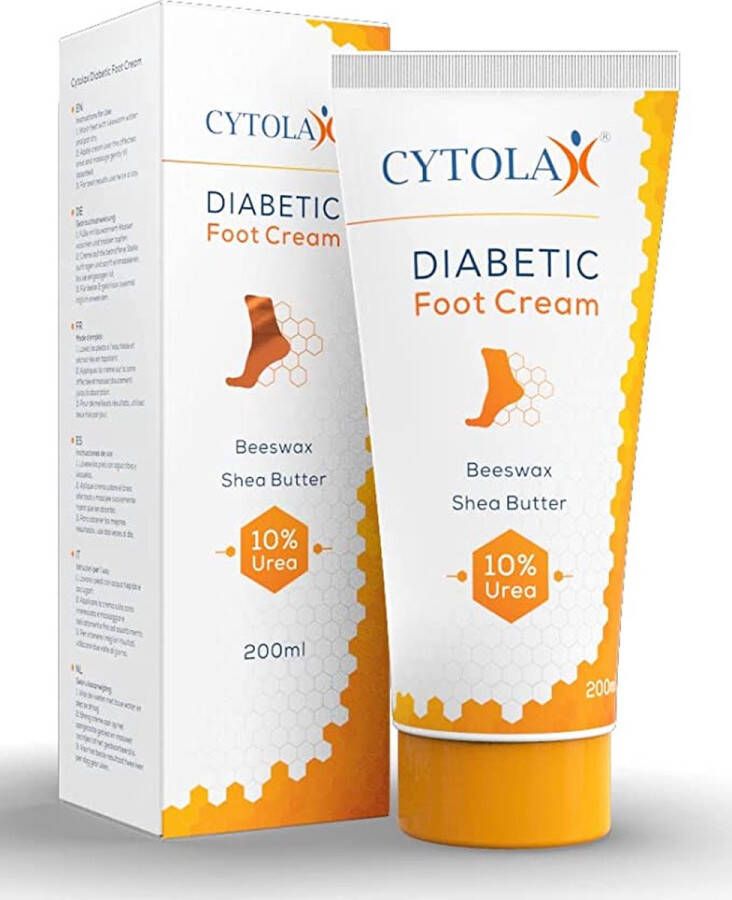 Cytolax voetcreme diabetes 200ml met 10% ureum sheaboter bijenwas Verzacht &hydrateert ruwe harde gebarsten eeltige voeten Voetverzorgingscrème om de elasticiteit te verbeteren en de huid gladder te maken