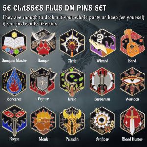 Czyy D&D Character Class + DM Pins set 15 stuks Tabletop RPG Badges Collection for Dungeons and Dragons Dungeon Master and D&D Player