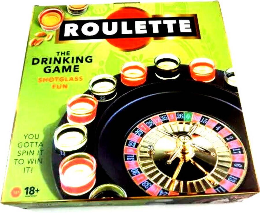 D&F Drankspel Roulette met 16 shotglaasjes shot roulette drinkspel